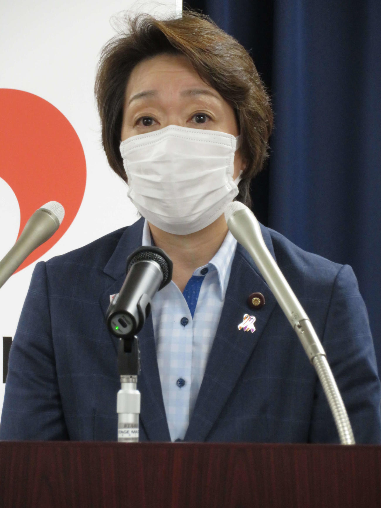 閣議後会見を行った橋本聖子五輪相（撮影・近藤由美子）