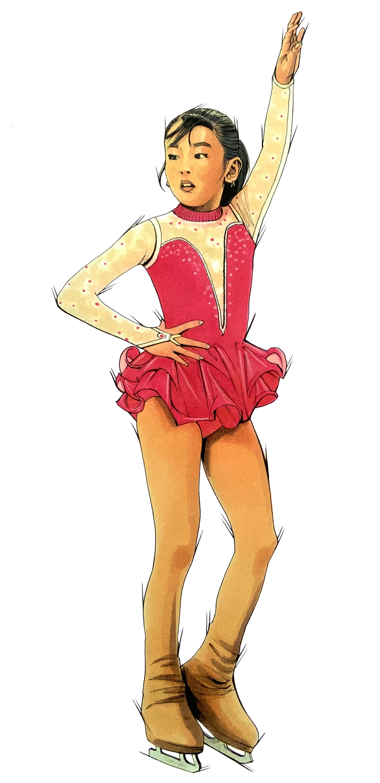 浅田真央さん8歳、ノービス大会に出場して（田村大さん作）
