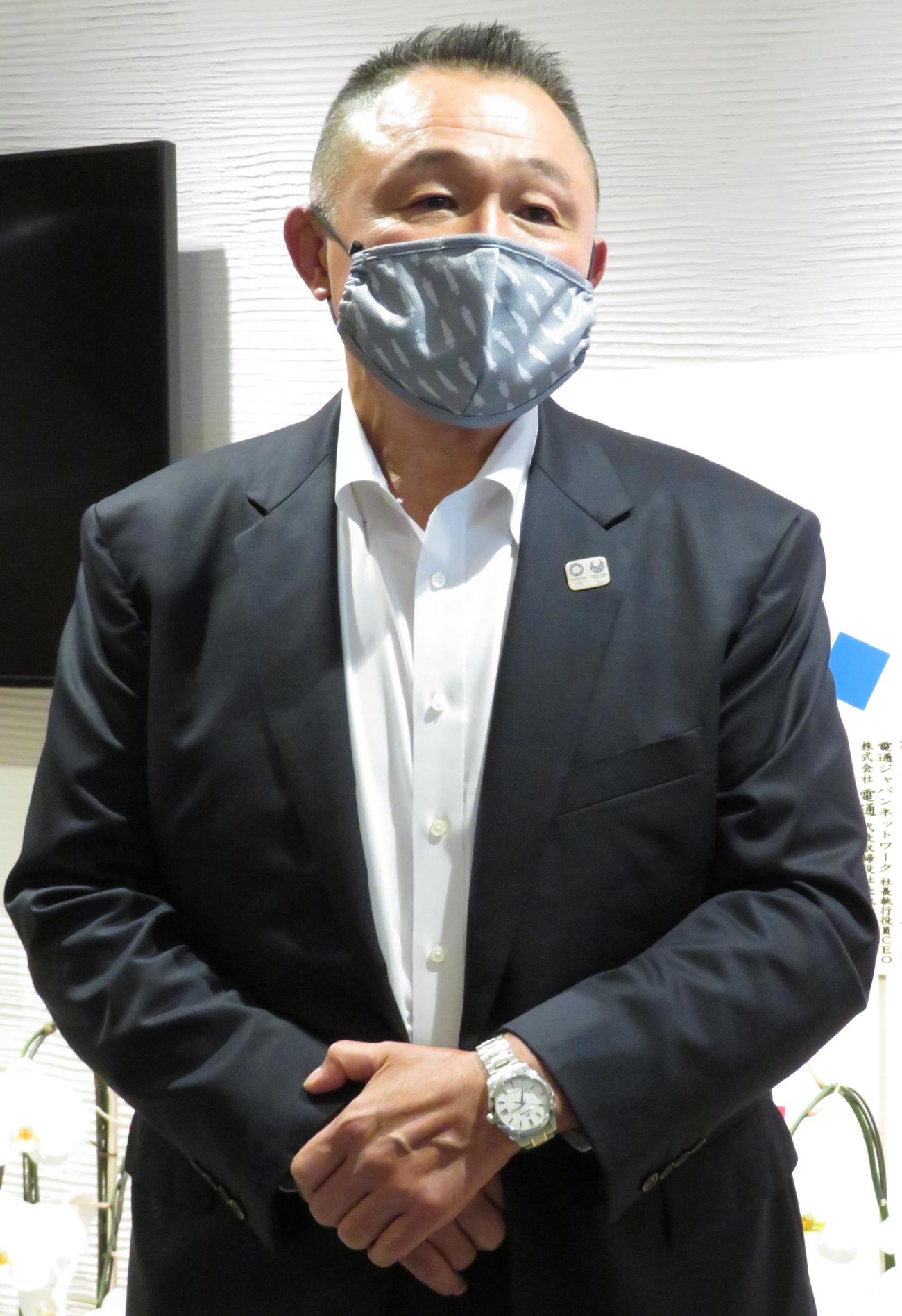 GS東京の中止について思いを語る山下泰裕会長（撮影・峯岸佑樹）