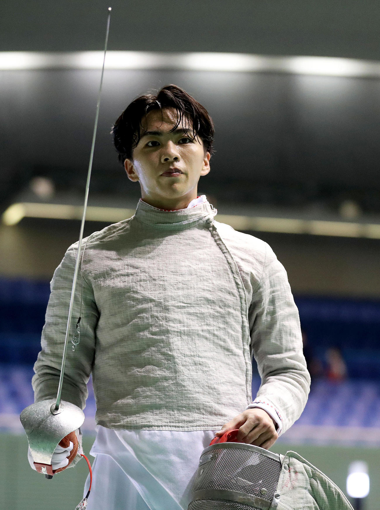 フェンシング全日本選手権　男子サーブル史上最年少の高校生王者になった小久保真旺（17日の予選突破時）（C）日本フェンシング協会
