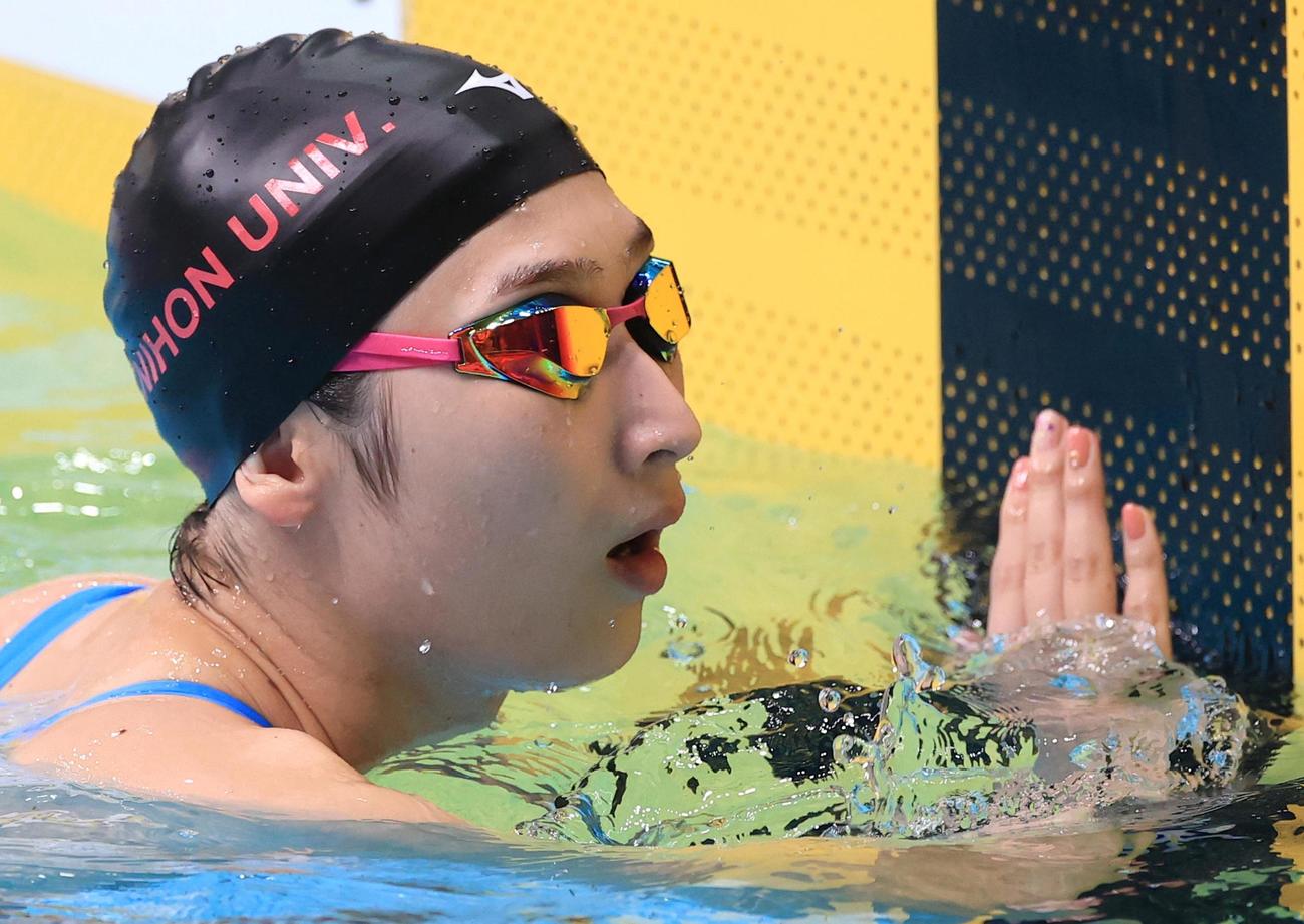 女子50メートル自由形予選、全体6位で予選突破を決めた池江璃花子（代表撮影）