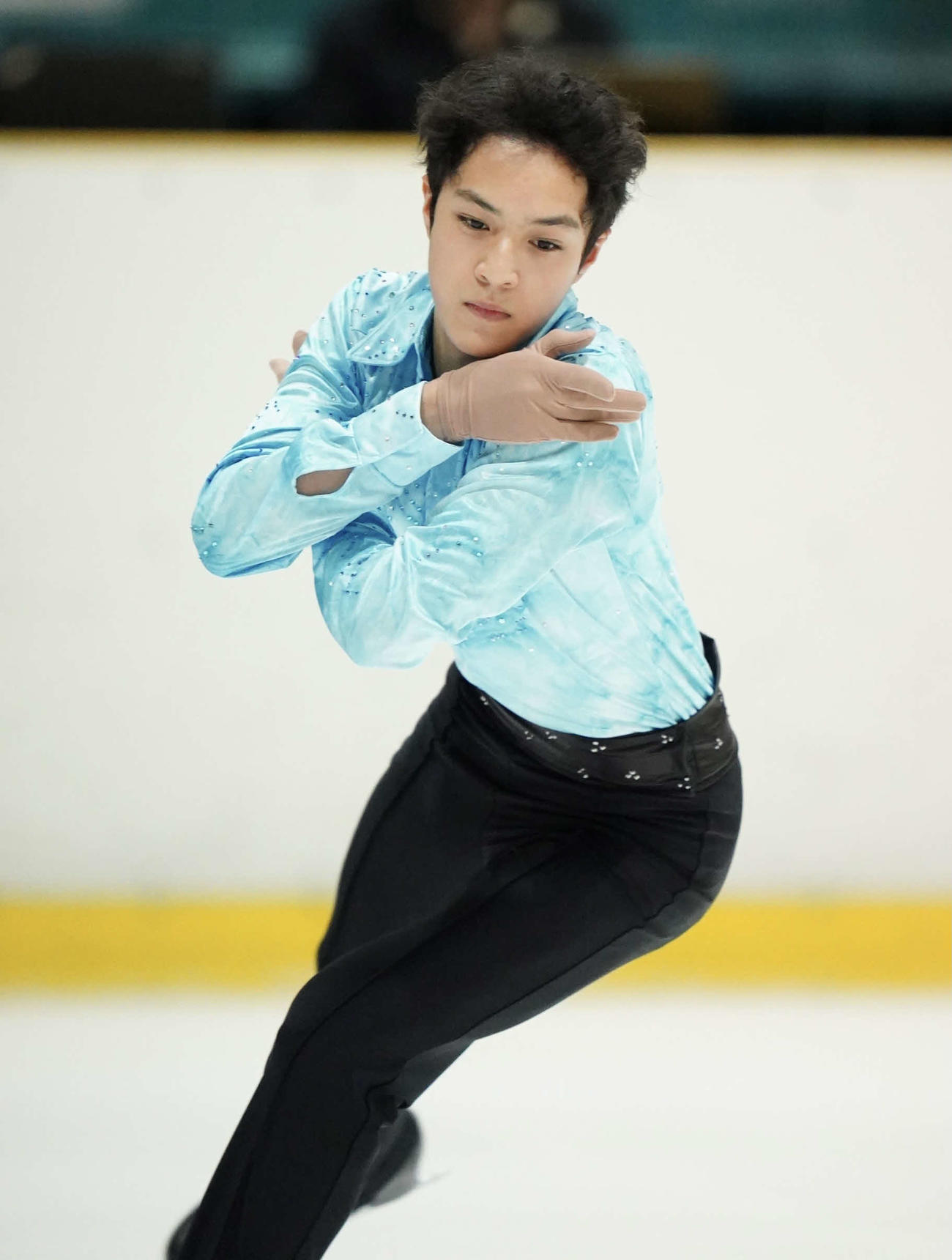 フィギュアスケート近畿選手権　ジュニア男子　ショートプログラムを演じる片伊勢武（代表撮影）