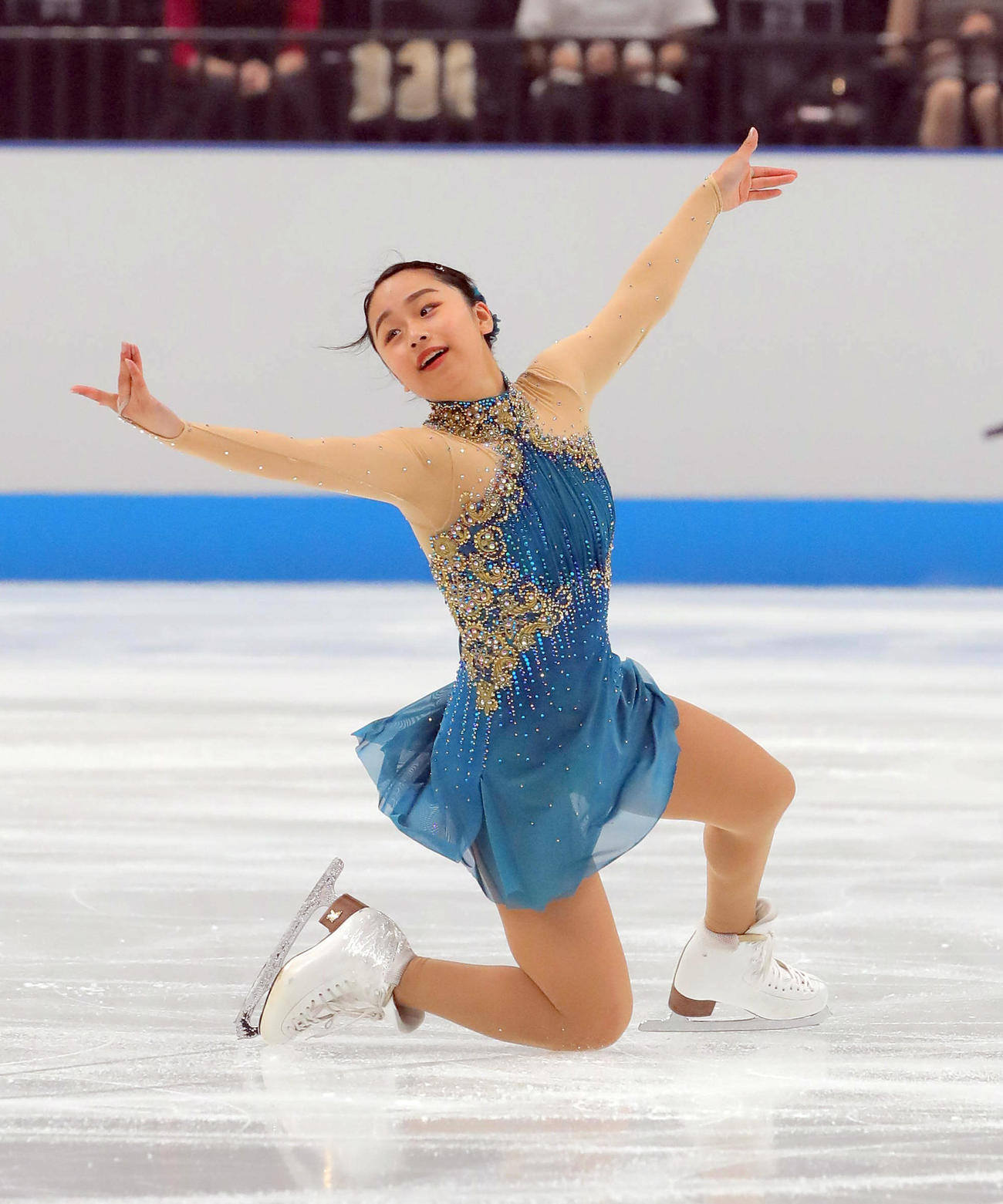 ジャパンオープンで演技する山下真瑚（代表撮影）