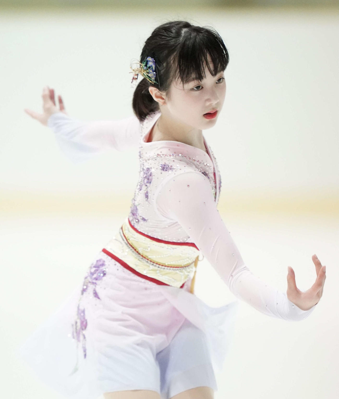 フィギュアスケート近畿選手権　ジュニア女子フリープログラム〉演技する本田紗来（代表撮影）