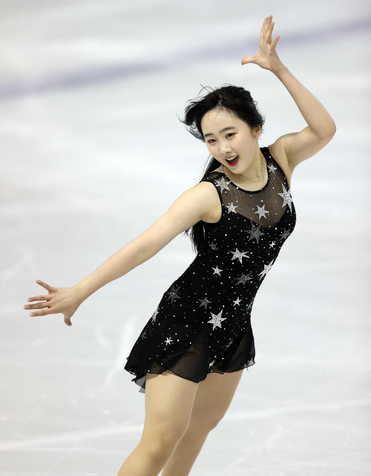ショートプログラムを演技する本田望（撮影・狩俣裕三）