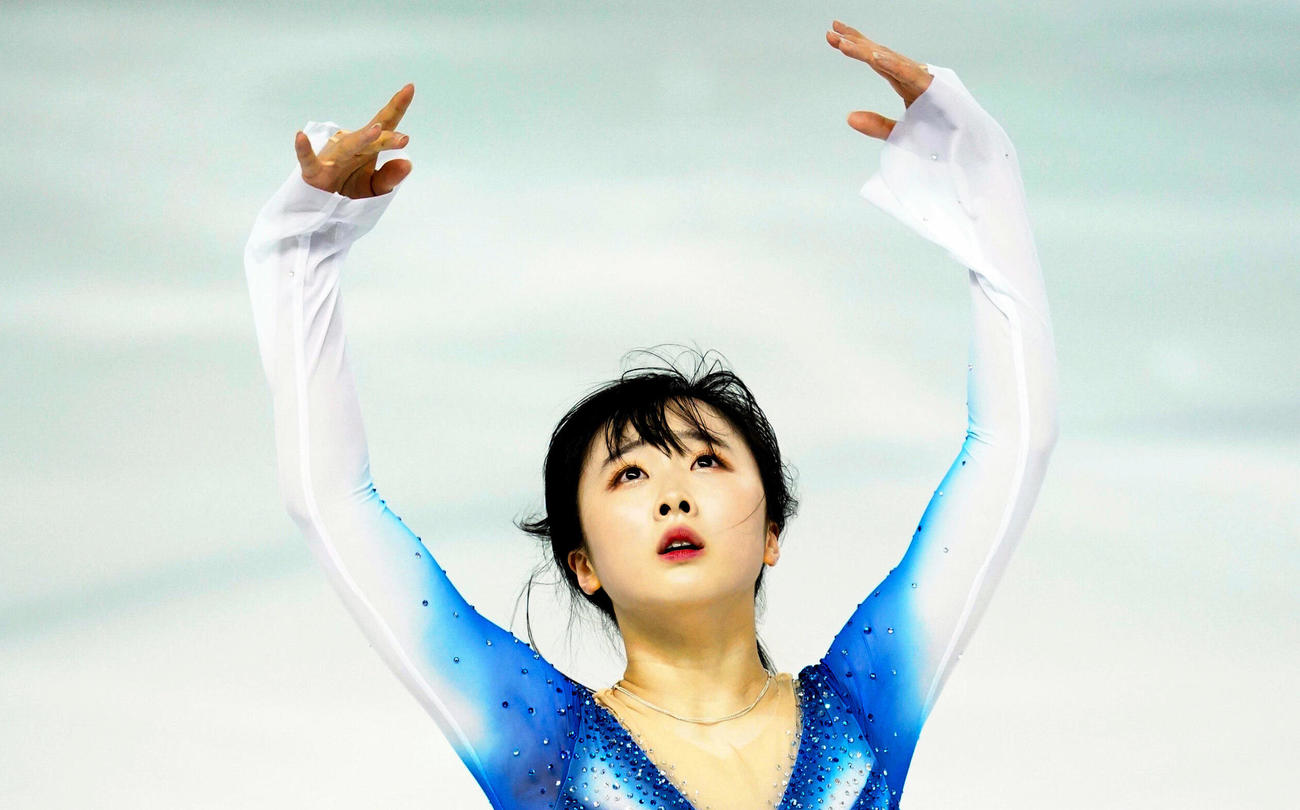 女子フリーの演技をする本田望結（代表撮影）