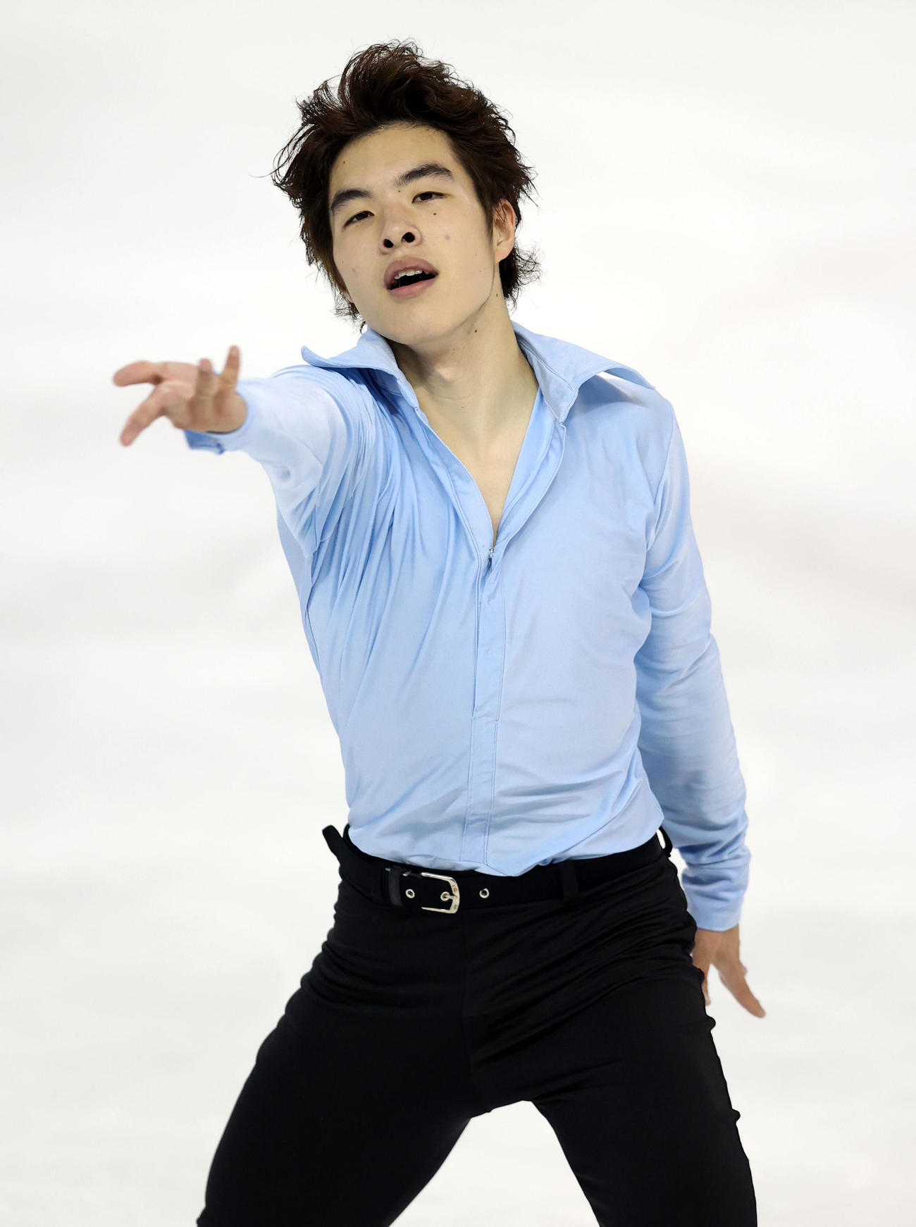 フリーで情熱的に演技する優勝した山隈（撮影・狩俣裕三）