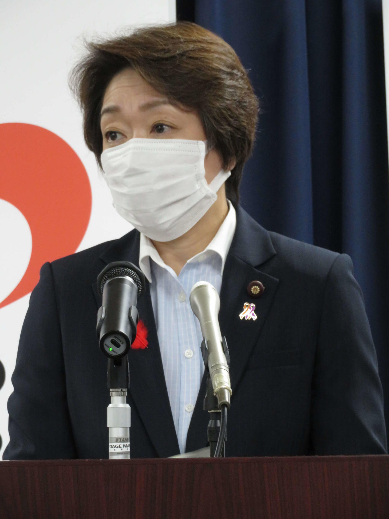 閣議後会見を行った橋本聖子五輪相（撮影・近藤由美子）