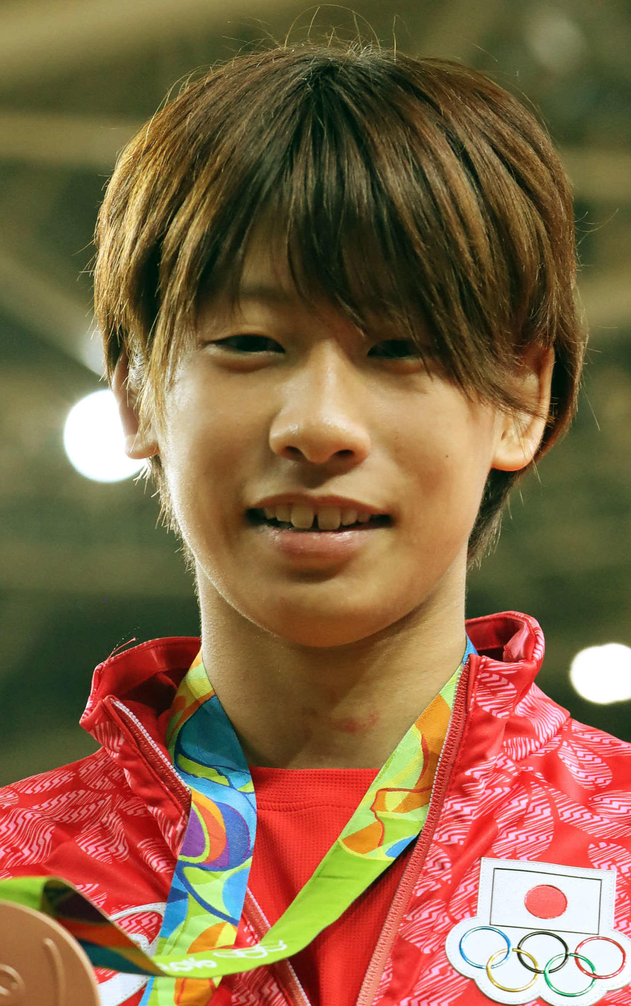 リオデジャネイロ五輪　柔道女子48キロ級表彰式　女子48キロ級で銅メダルを獲得した近藤亜美（2016年8月6日撮影）