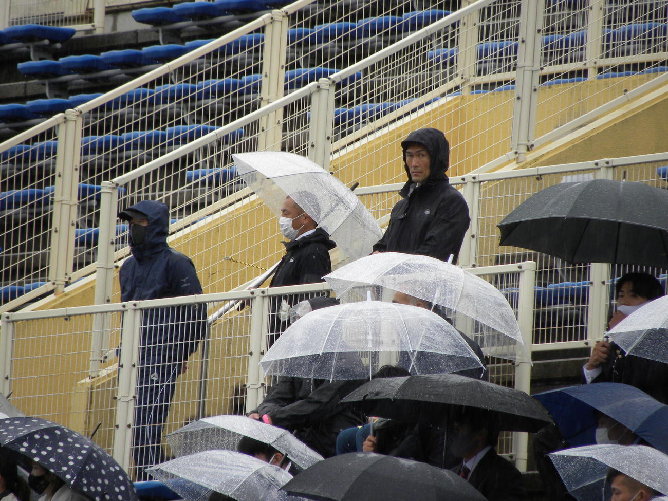立命大戦をスタンドから見守った京産大の伊藤鐘史監督（撮影・松本航）