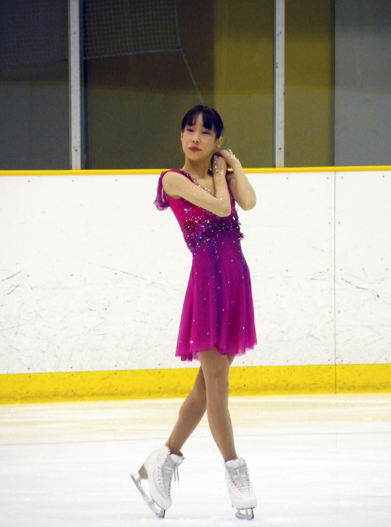 全兵庫選手権女子ショートプログラムで演技する三原舞依（撮影・松本航）