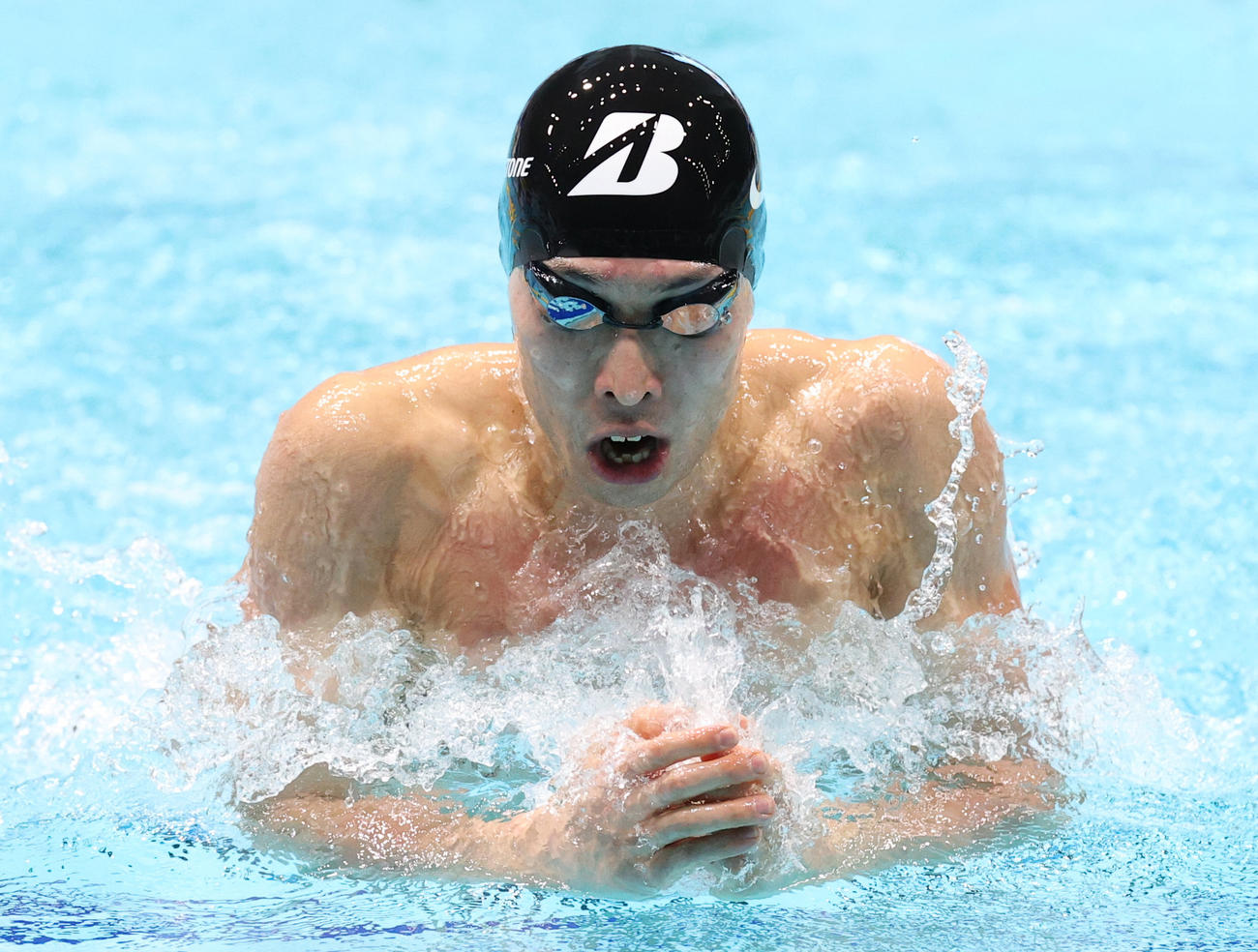 日本短水路選手権　最終日　男子200メートル個人メドレー　優勝した萩野公介の平泳ぎ（代表撮影）