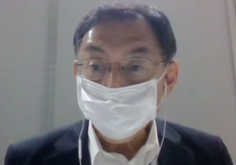 オンライン取材に応じる吉田行宏事務局長