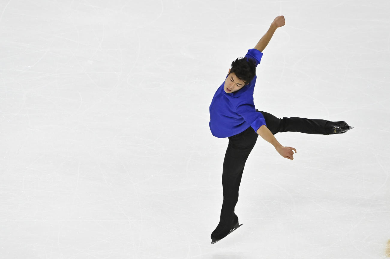 スケートアメリカ　男子フリー　演技するネーサン・チェン（AP）