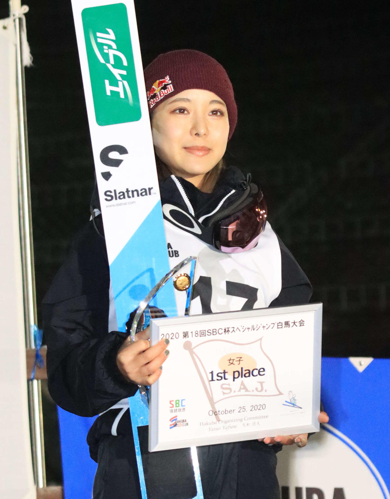 SBC杯女子ラージヒルで優勝した高梨（撮影・保坂果那）