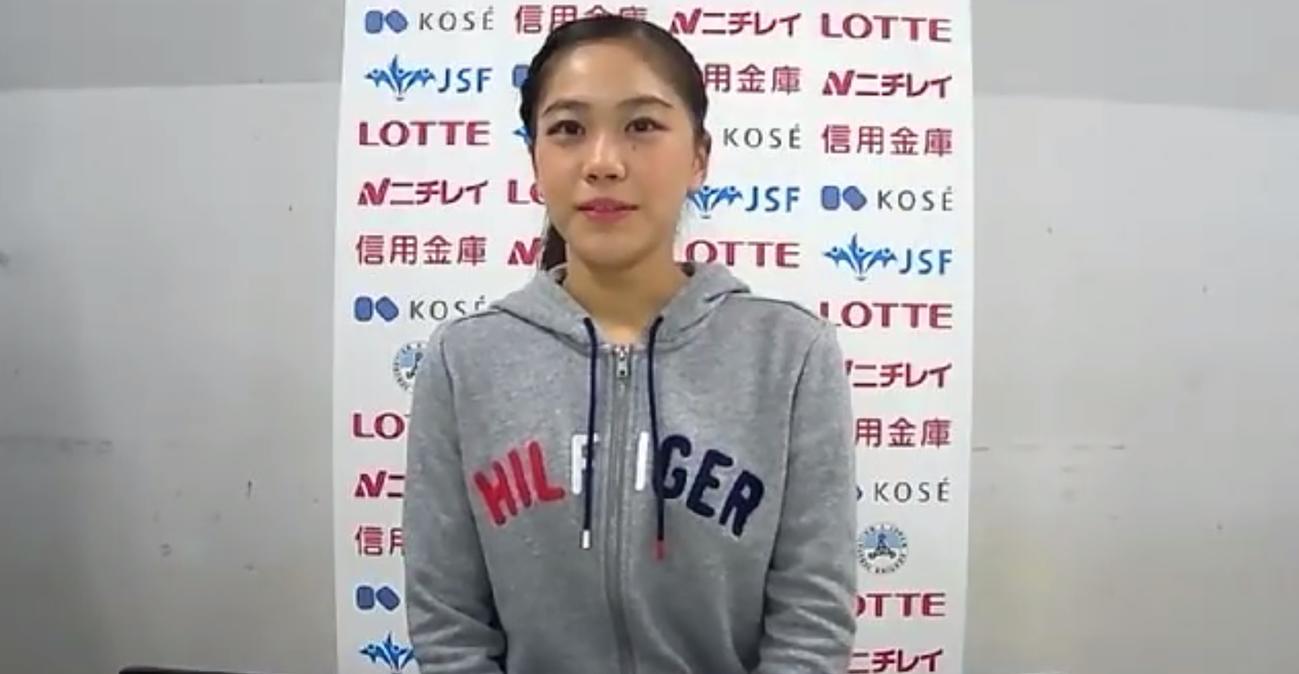 西日本選手権ジュニア女子のショートプログラムを終えた吉田陽菜