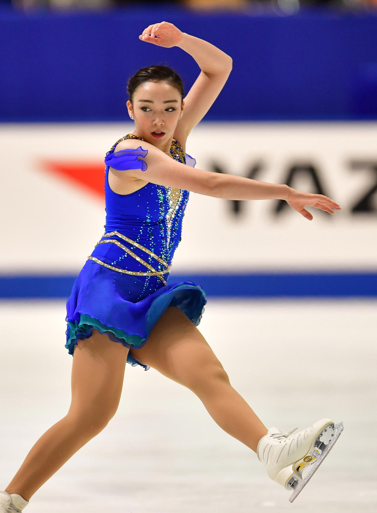 18年の全日本フィギュアスケート選手権　フリーで滑る本郷理華（2018年12月23日撮影）