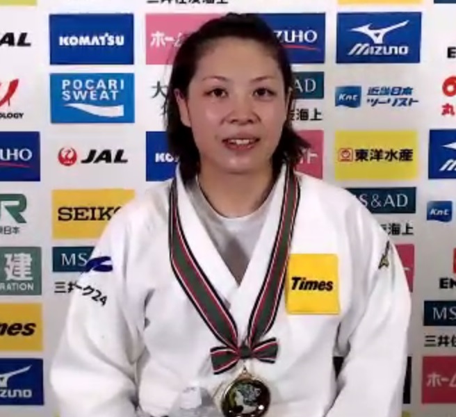 試合後、オンライン取材に応じる堀川恵