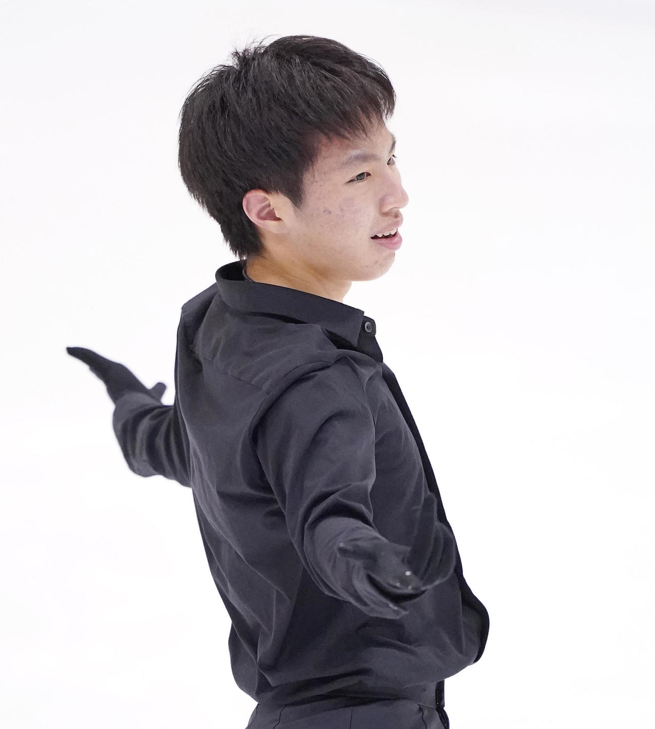 フィギュアスケート東日本選手権・ジュニア男子SPで演技をする三浦（撮影・菅敏）