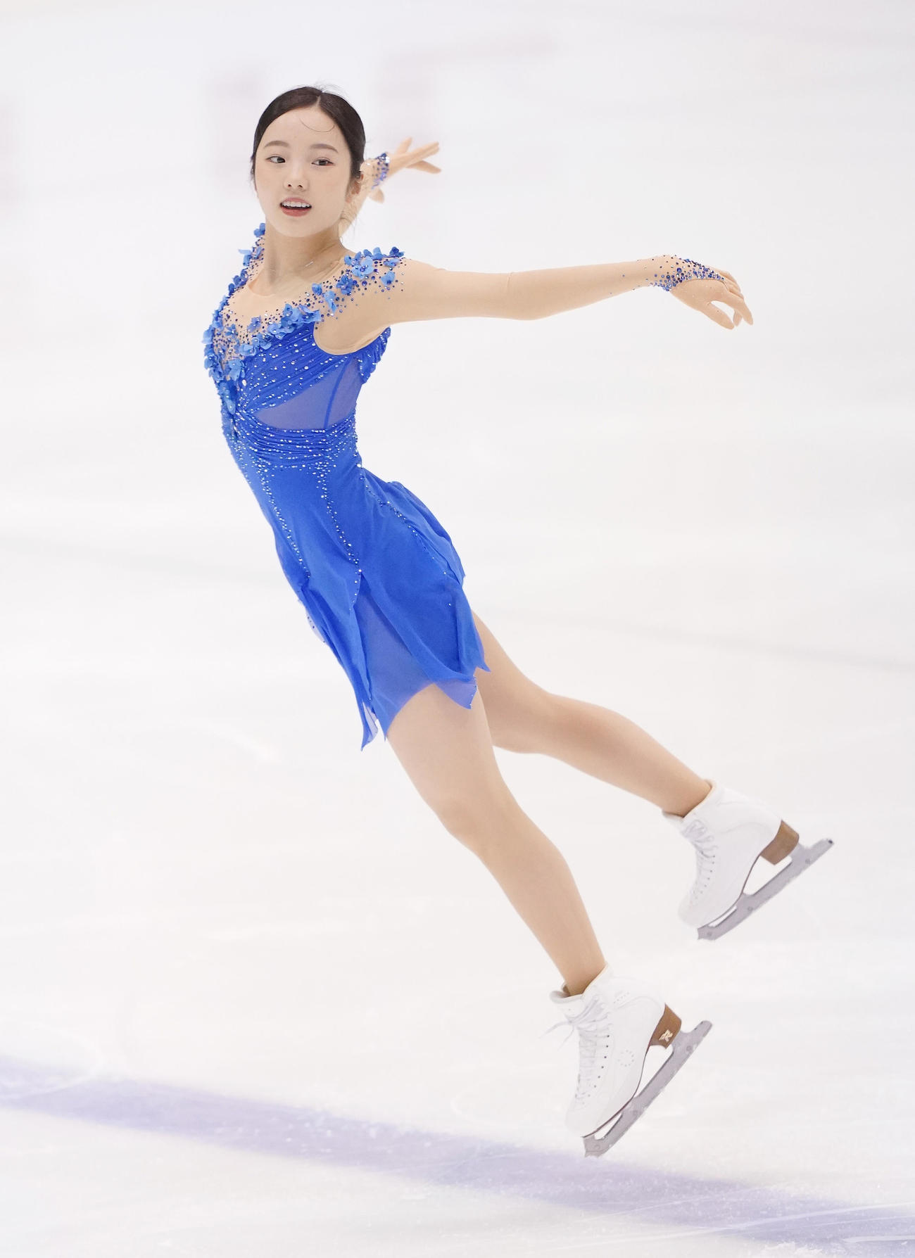 女子フリーで演技をする本田真凜（撮影・菅敏）