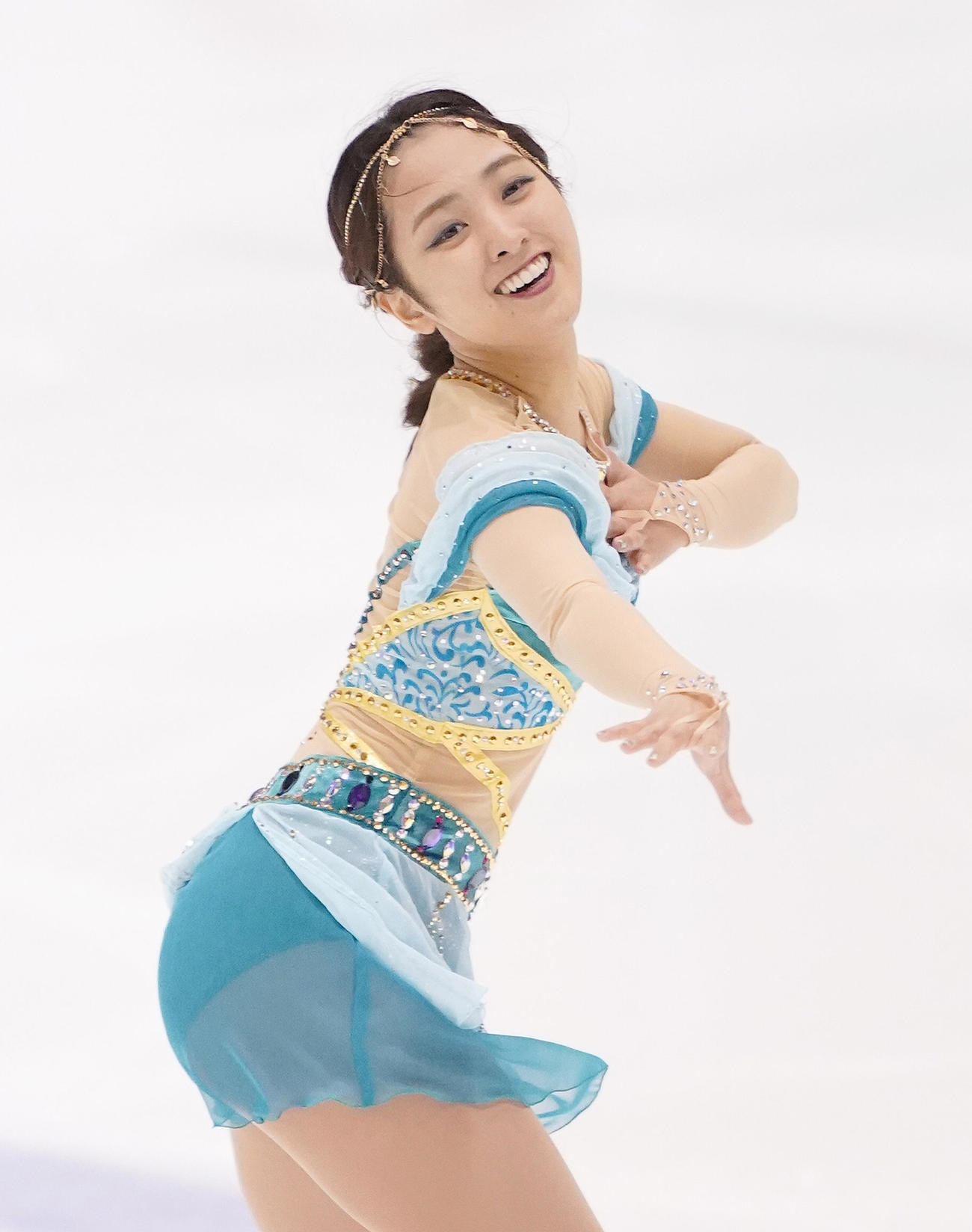 フィギュアスケート東日本選手権・女子フリーで演技をする河西（撮影・菅敏）