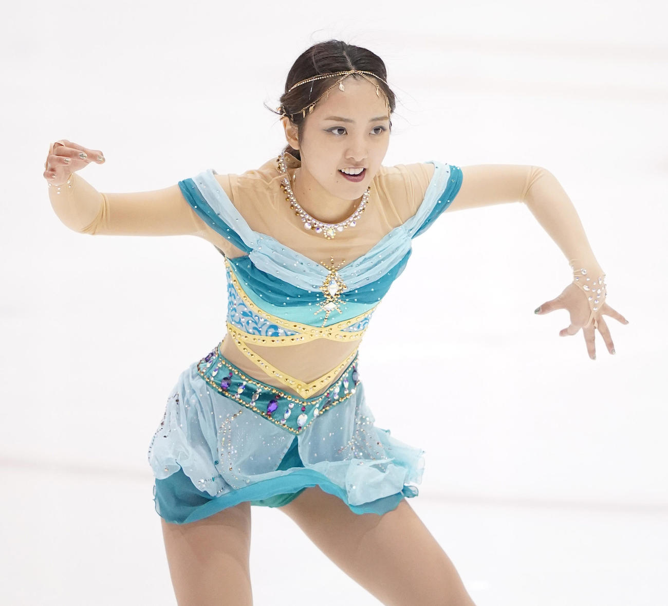 フィギュアスケート東日本選手権・女子フリーで演技をする河西（撮影・菅敏）