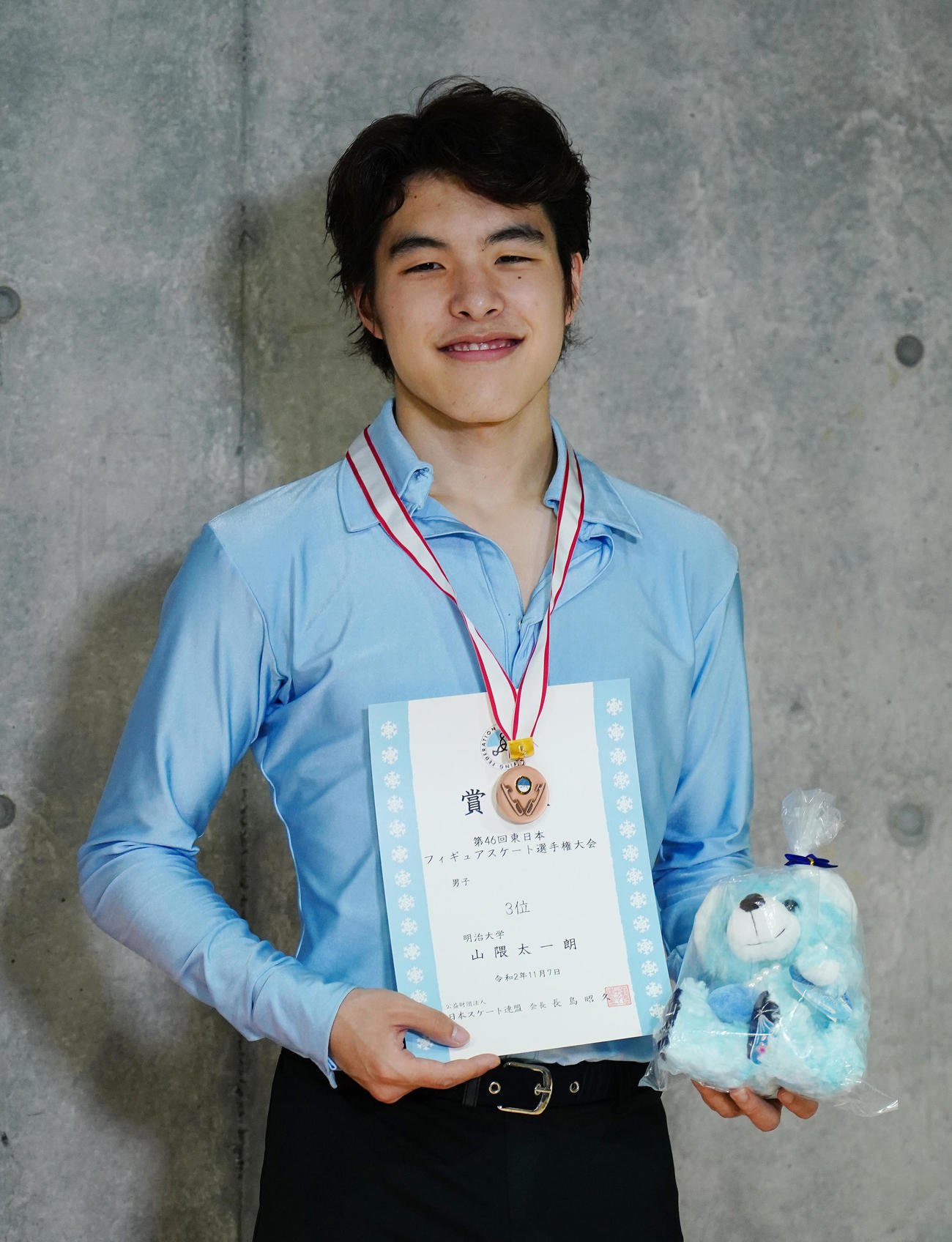 フィギュアスケート東日本選手権で3位の山隈（撮影・菅敏）