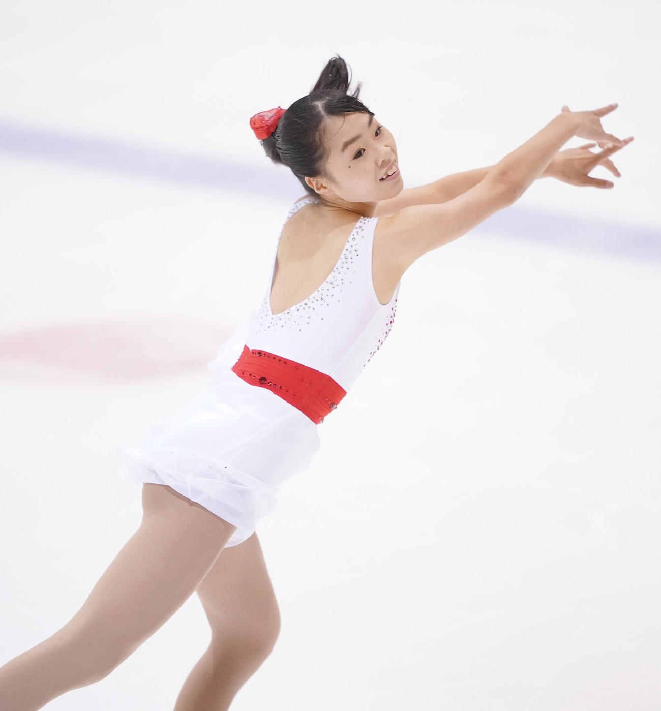 ジュニア女子フリーで演技をする鈴木（撮影・菅敏）