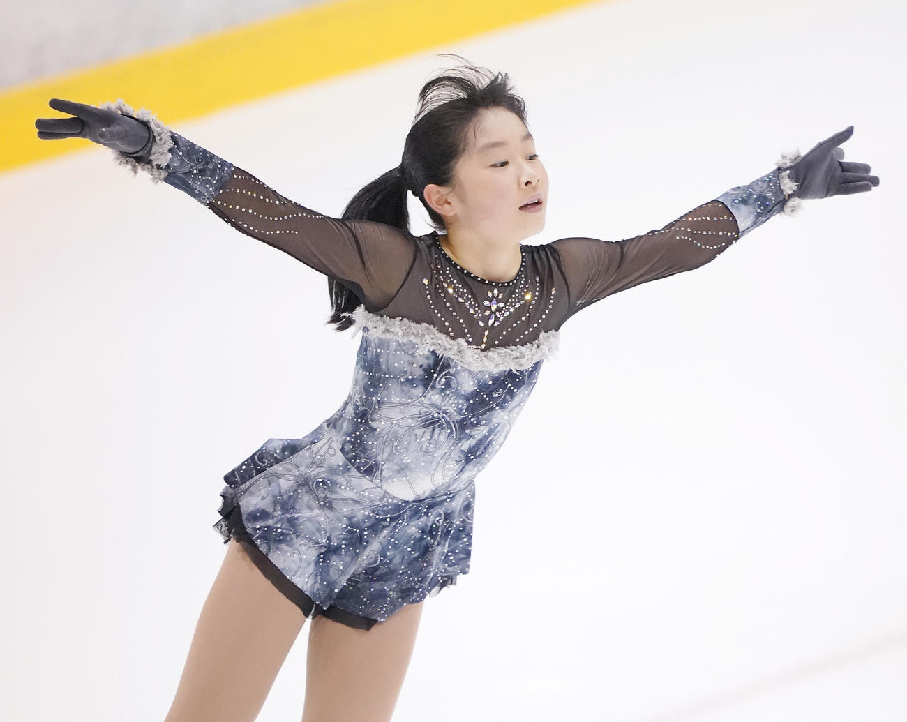 フィギュアスケート東日本選手権・ジュニア女子フリーで演技をする瀬川（撮影・菅敏）