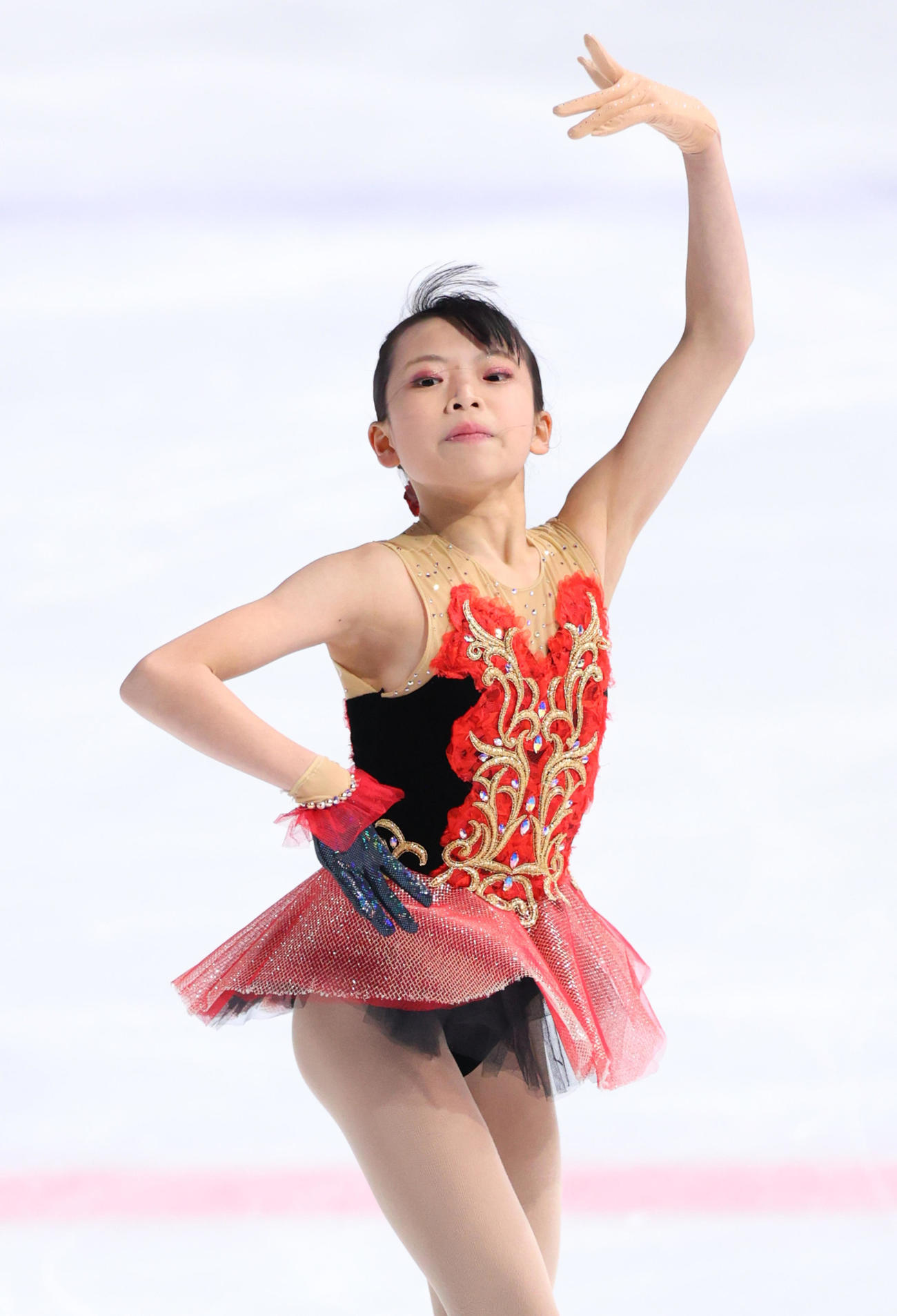 フィギュアスケート全日本ジュニア選手権　最終日　女子フリーで演技する4位の柴山歩（代表撮影）