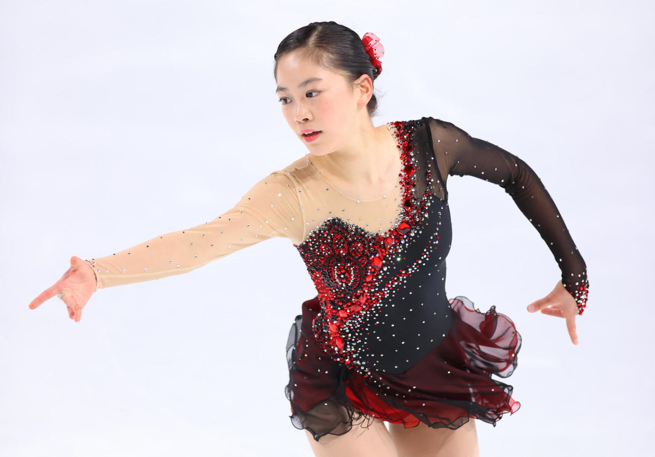 女子フリーで演技する2位の吉田陽菜（代表撮影）