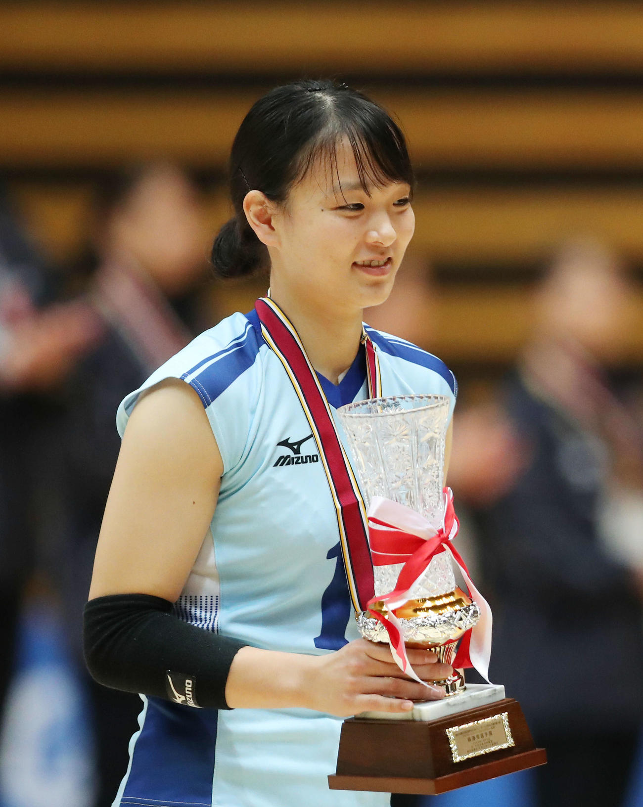 東海大対鹿屋体育大　最優秀選手賞に選ばれる鹿屋体育大・金本（撮影・河田真司）