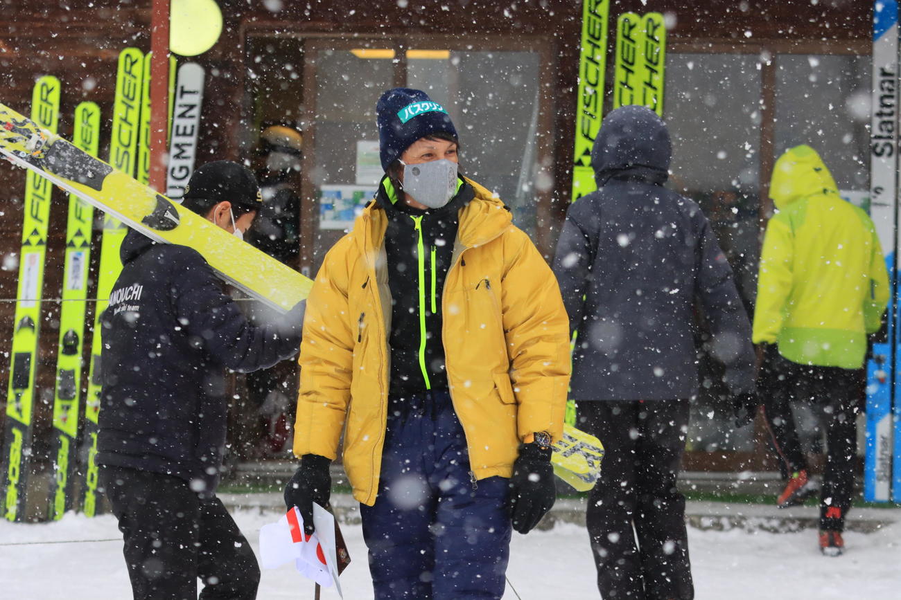 名寄ピヤシリ大会前日練習に参加したジャンプ男子の葛西（撮影・保坂果那）