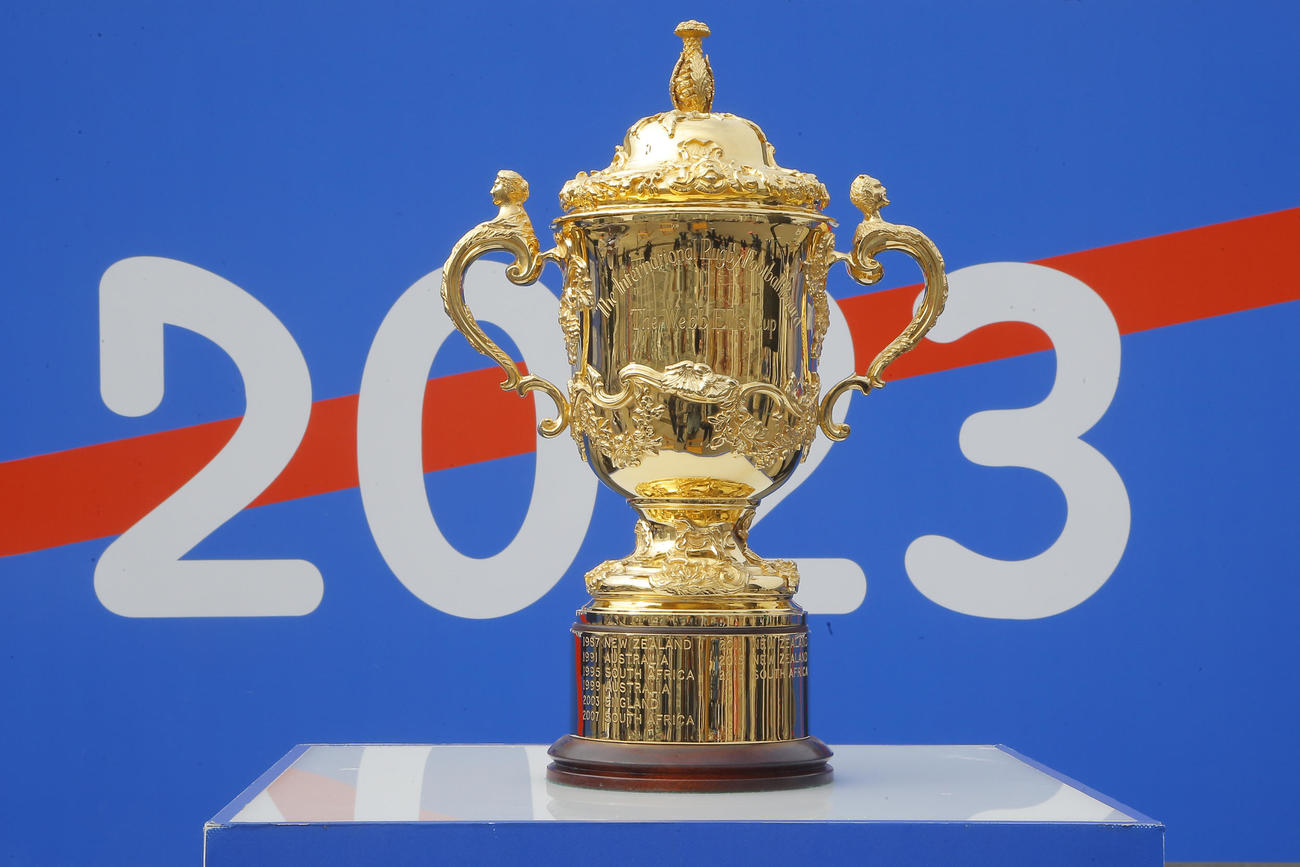 ラグビーW杯優勝国に贈られるウェブ・エリス・カップ（AP）