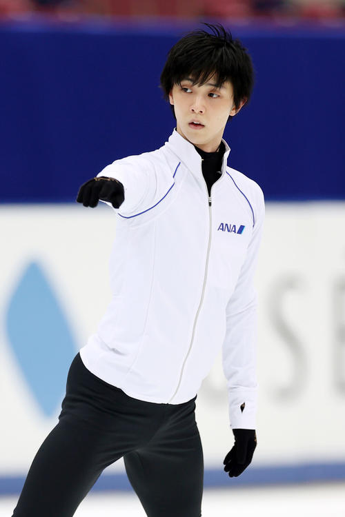 男子フリーに向け公式練習で調整する羽生（代表撮影）