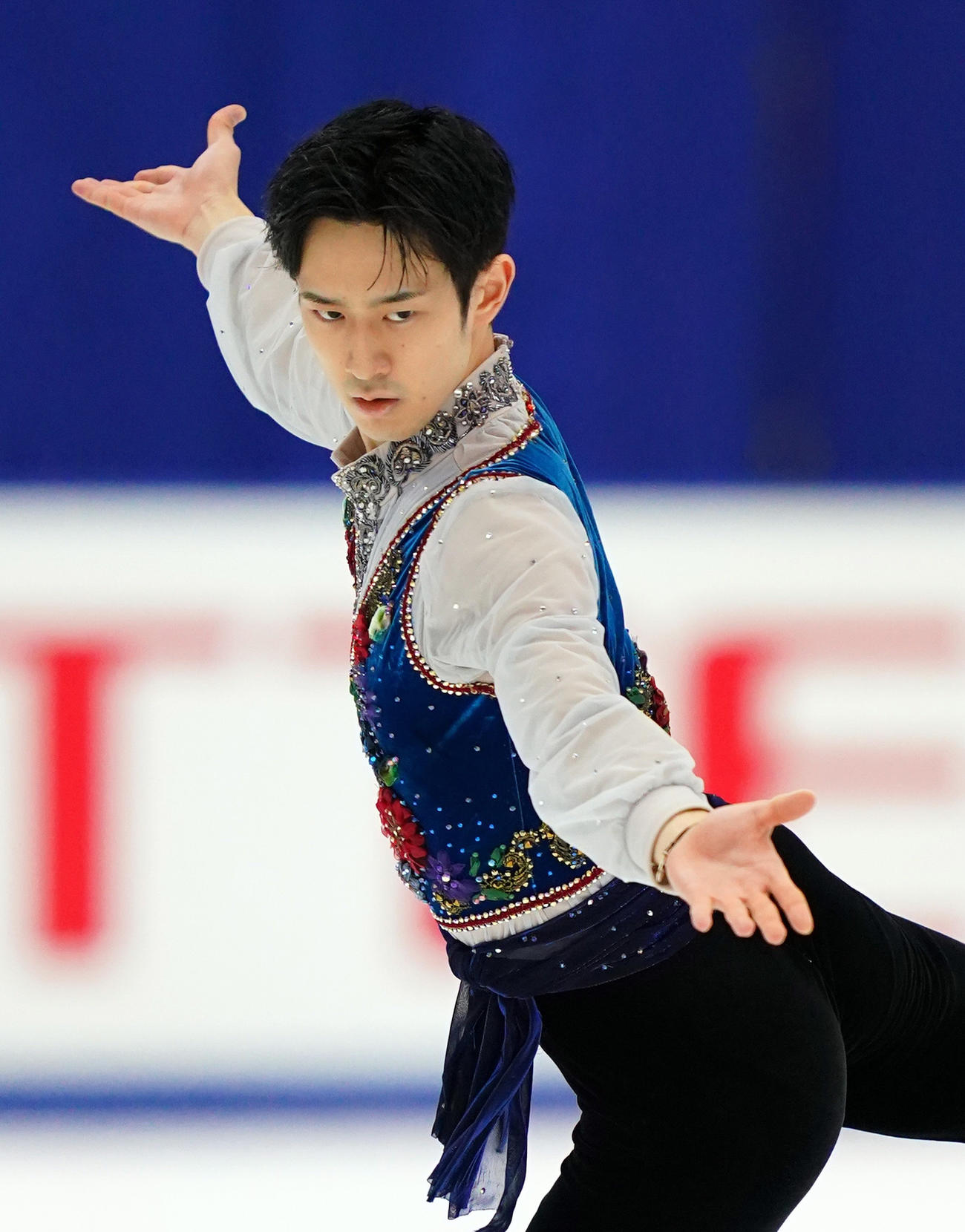 全日本フィギュアスケート選手権　男子SPで演技する山本（代表撮影）