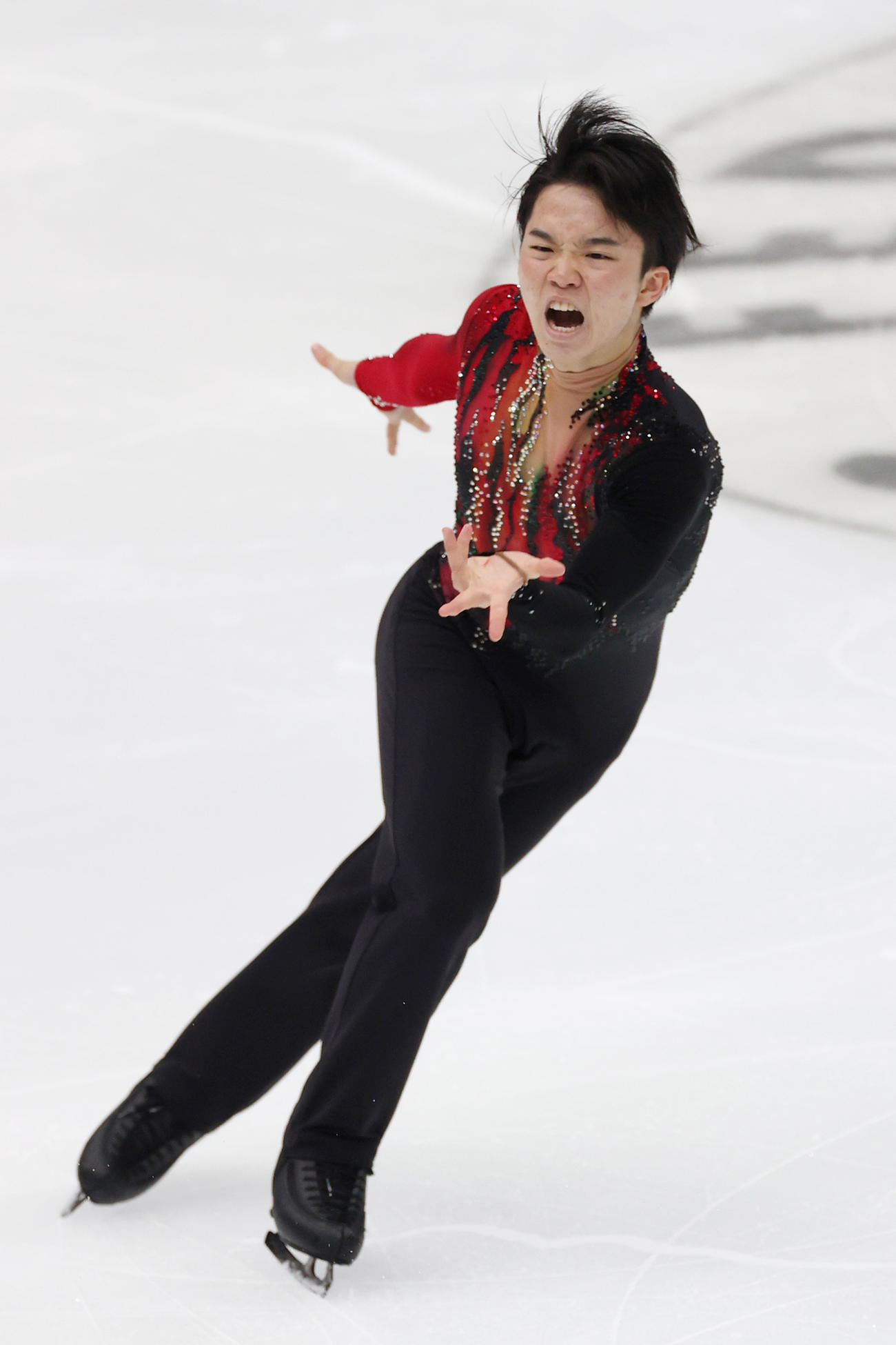 全日本フィギュアスケート選手権　男子フリーで演技をする友野（代表撮影）