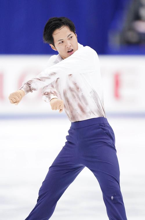 全日本フィギュアスケート選手権　男子フリーで演技する本田太（代表撮影）