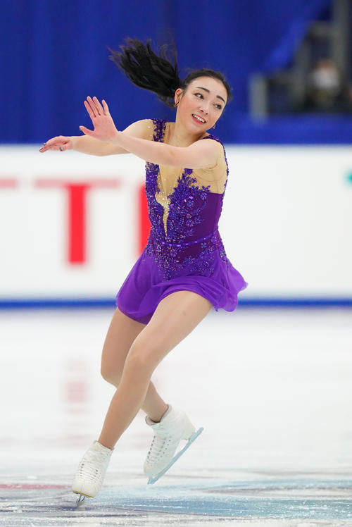 全日本フィギュアスケート選手権　女子SPで演技をする本郷（代表撮影）