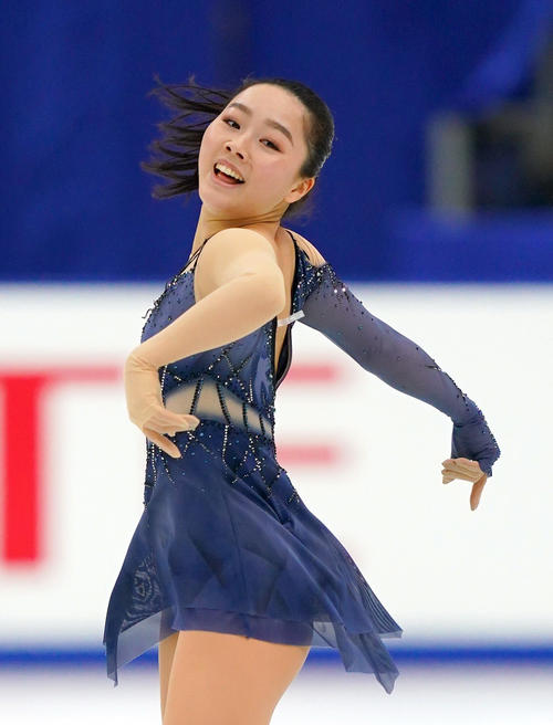 全日本フィギュアスケート選手権　女子SPで演技をする樋口（代表撮影）