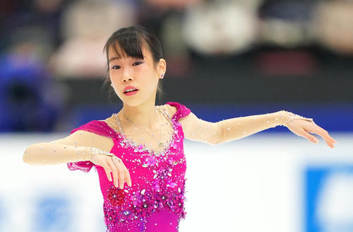 全日本フィギュアスケート選手権　女子SPの演技をする三原（代表撮影）
