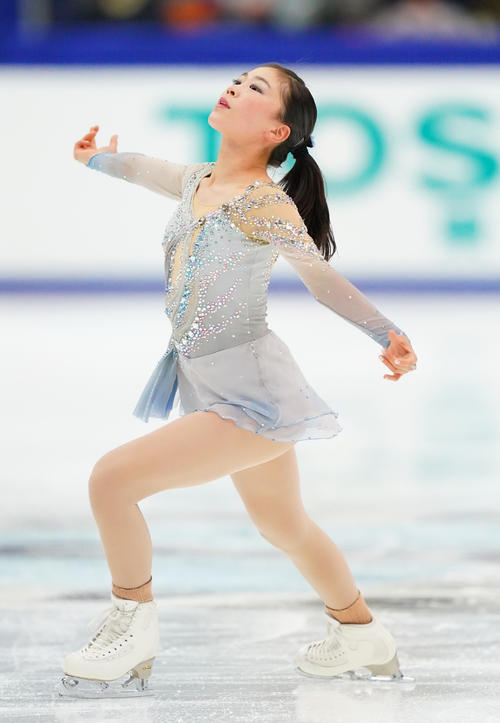 全日本フィギュアスケート選手権　女子SPで演技をする吉田（代表撮影）