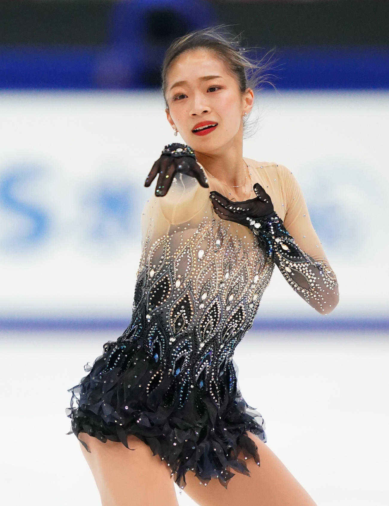 全日本手権最終日　女子フリーで演技をする新田谷（代表撮影）