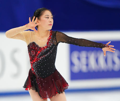全日本選手権最終日　女子フリーで演技をする吉田（代表撮影）