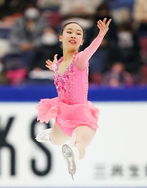 全日本選手権最終日　女子フリーで演技をする松生（代表撮影）
