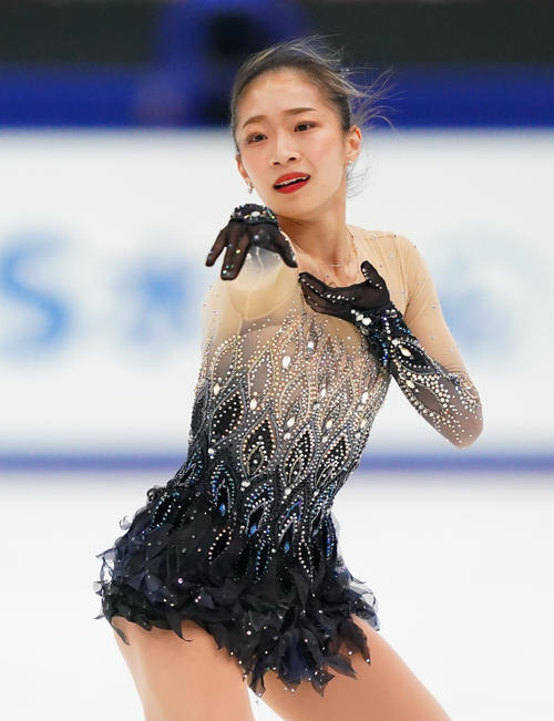 全日本手権最終日　女子フリーで演技をする新田谷（代表撮影）