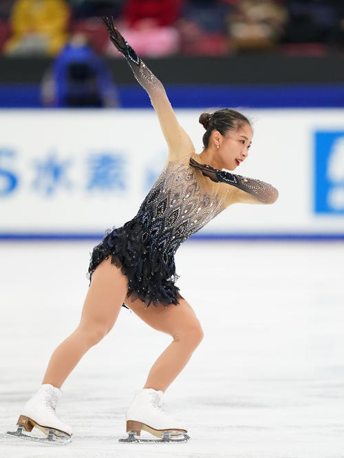 全日本手権最終日　女子フリーで演技をする新田谷（代表撮影）