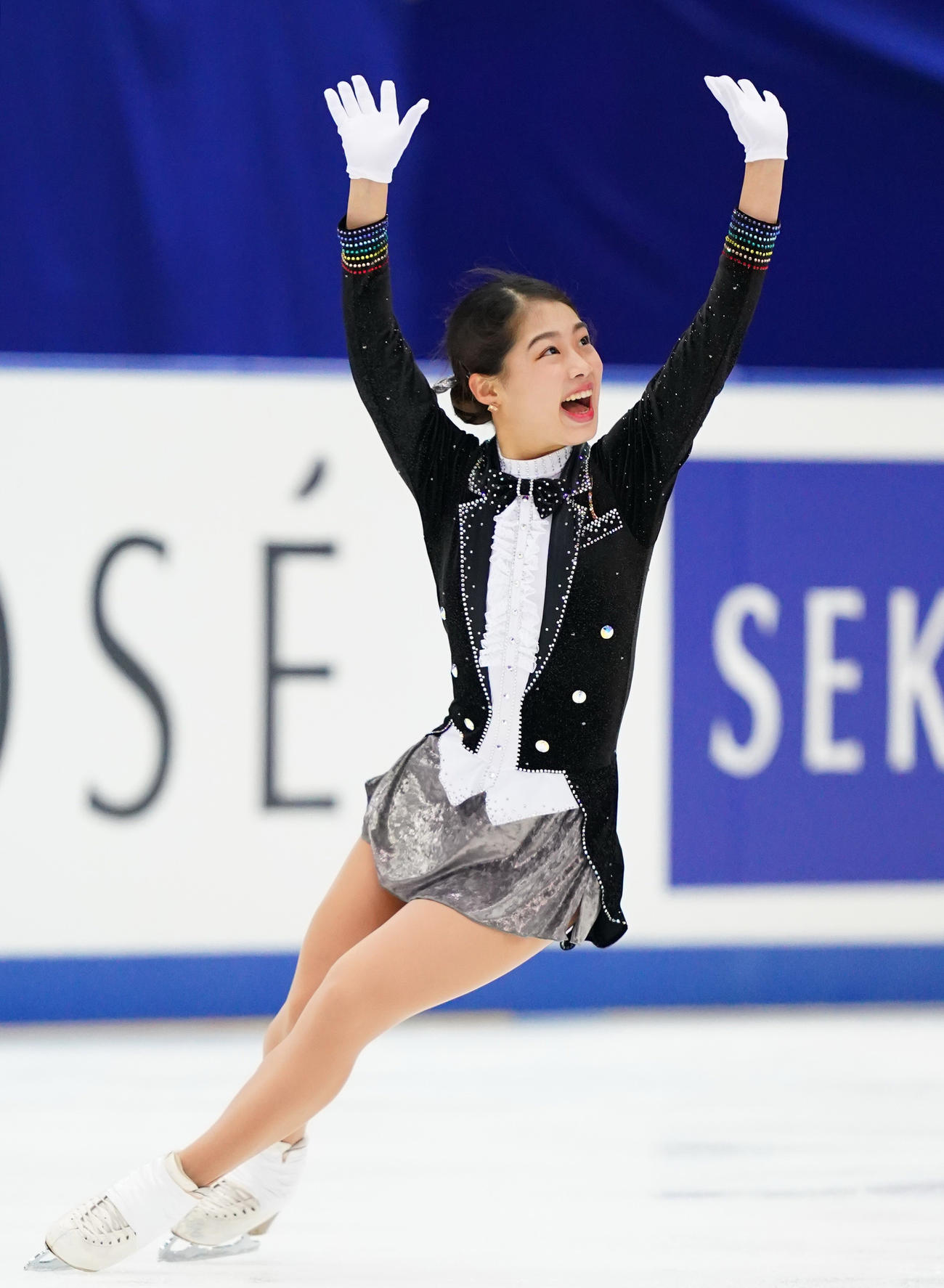 全日本選手権最終日　女子フリーで演技をする横井（代表撮影）