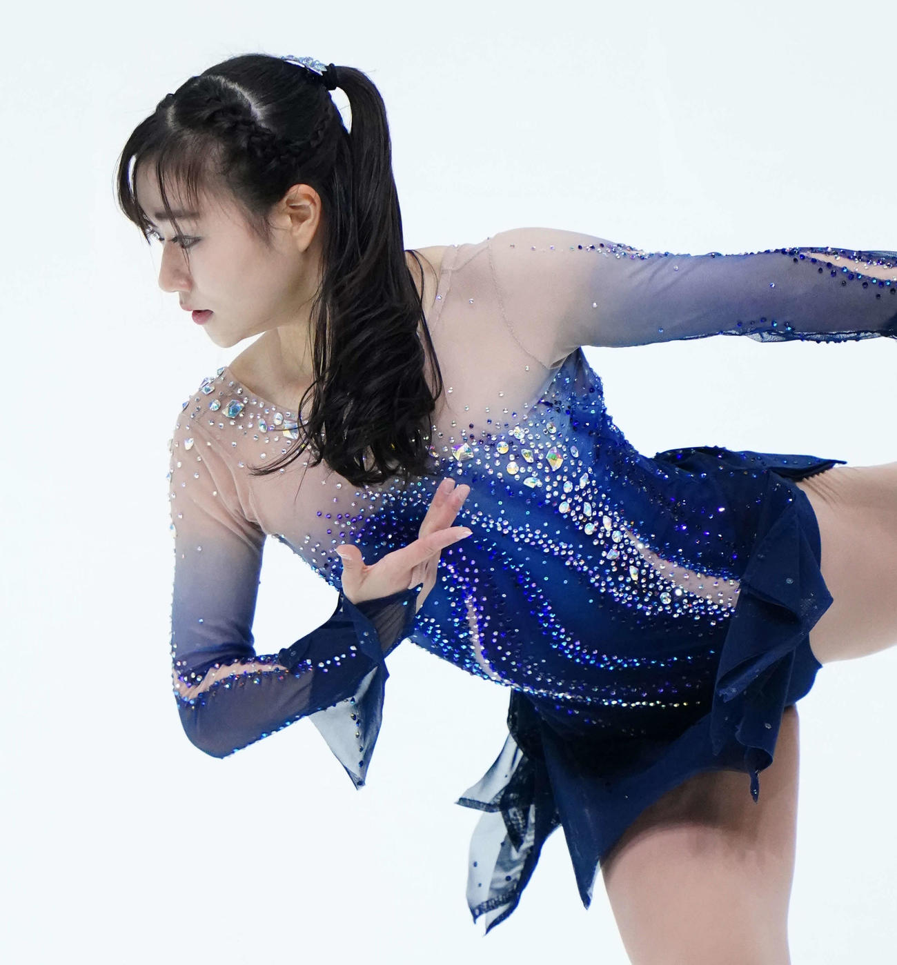 女子フリーで演技する河辺（代表撮影）