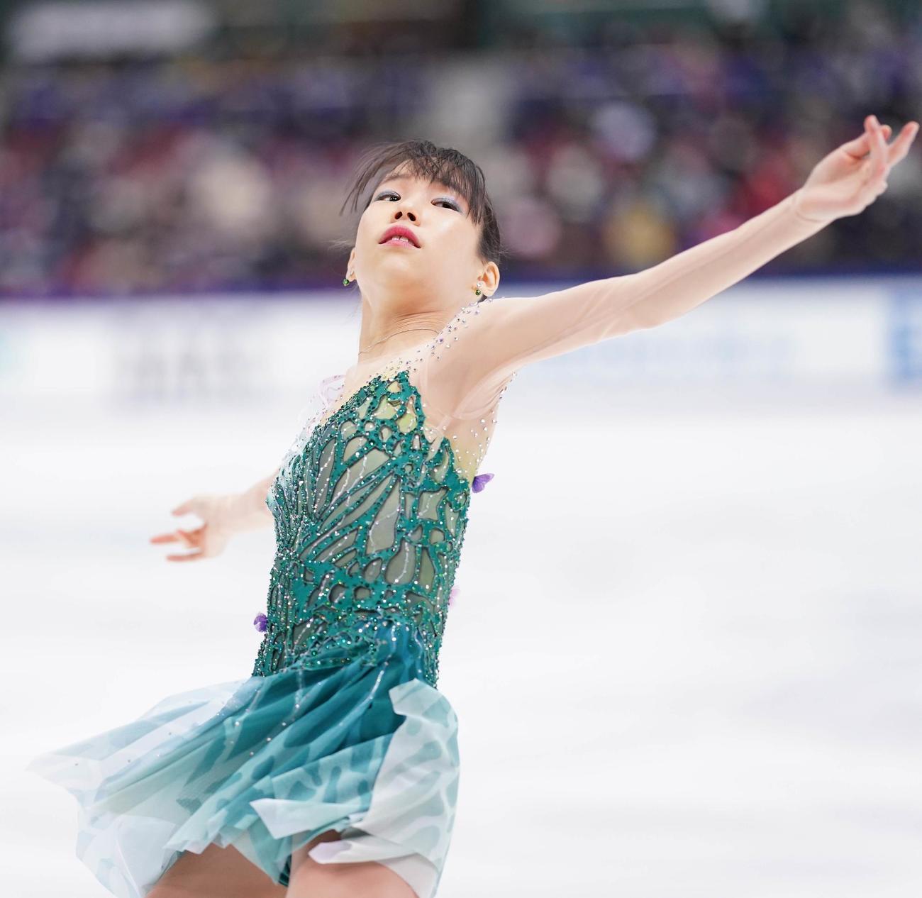 全日本手権最終日　女子フリーで演技をする三原（代表撮影）